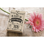Tampon en bois happy birthday 7x10cm