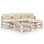 vidaXL Salon palette de jardin 5 Pièces avec coussins bois de pin