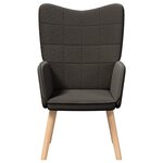 Fauteuil relaxant vidaXL Gris foncé en tissu ressemblant à de la laine bouclée
