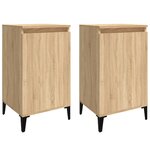 vidaXL Tables de chevet 2Pièces chêne sonoma 40x35x70cm bois d'ingénierie