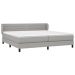 vidaXL Sommier à lattes de lit avec matelas Gris clair 200x200cm Tissu