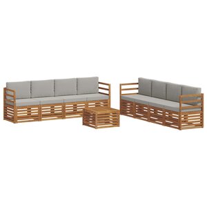 vidaXL Ensembles de canapés avec coussin 9 Pièces Gris Naturel et Clair