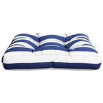 vidaXL Coussin de palette rayure bleue/blanche 60x61 5x10 cm tissu