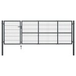 vidaXL Portillon avec poteaux Acier 350 x 100 cm Anthracite