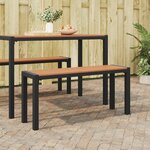Banc de jardin vidaXL 100 cm en acier et WPC marron et noir