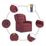 vidaXL Fauteuil de massage inclinable Rouge bordeaux Tissu