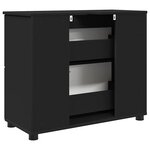 vidaXL Cabinet de salle de bain avec tiroir Noir 76 5 x 35 x 64 cm