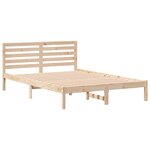 vidaXL Cadre de lit avec tête de lit Marron 140 x 220 cm Pin massif