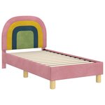 vidaXL Cadre de lit pour tout-petit avec tête de lit Rose 70 x 140 cm