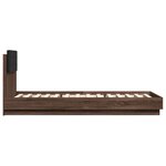 vidaXL Cadre de lit avec tête de lit chêne marron 100x200 cm