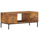 vidaXL Table basse 90x45x40 cm Bois de manguier massif