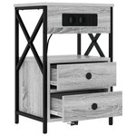 vidaXL Cabinet de chevet avec tiroir 2 Pièces Sonoma gris 40 x 31 x 60 cm