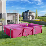 Tectake Piscine tubulaire rectangulaire 3,75 m x 2,82 m x 0,7 m - rose vif