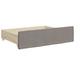 vidaXL Lit de jour avec gigogne et tiroirs taupe 90x200 cm tissu