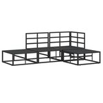 vidaXL Ensemble de canapé de jardin 4 Pièces Noir 211.5 x 141.5 x 71 cm