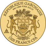 Monnaie MOST INTERESTING SEAHORSES Set 5x1/1000 Oz Or 1000 Francs Gabon