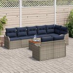 vidaXL Ensemble de canapé de jardin avec coussin 9 Pièces Gris polyrotin