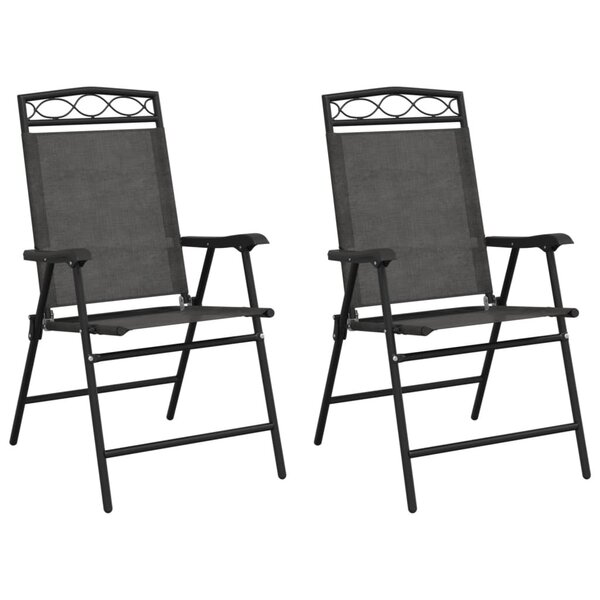 vidaXL Chaises de jardin pliables lot de 2 en acier et textilène
