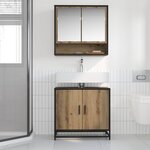 vidaXL Meuble de Lavabo de Salle de Bain avec stockage chêne artisanal