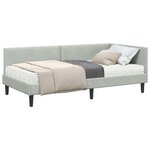 vidaXL Cadre de lit d'angle avec matelas 2 pc Gris clair 80 x 200 cm