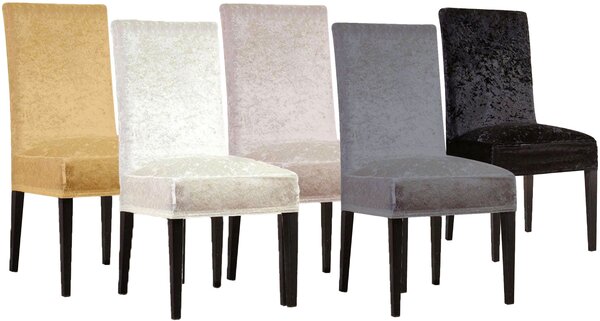 Housses de chaise en velours 56 x 48 x 48 cm - Beigé