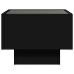 vidaXL Table d'appoint avec LED noir 40x40x30 cm bois d'ingénierie