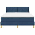 vidaXL Lit coffre avec matelas - Bleu  140 x 190 cm  tissu