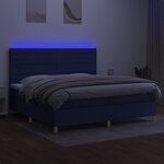 vidaXL Sommier à lattes de lit et matelas et LED Bleu 200x200 cm Tissu