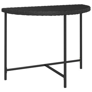 vidaXL Table de jardin Noir 100x50x75 cm Résine tressée