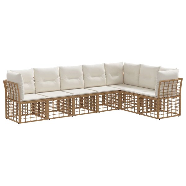 vidaXL Ensemble de canapés d'extérieur Naturel Polyester