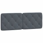 vidaXL Cadre de lit avec lumières LED gris foncé 140x190 cm velours