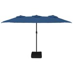 vidaXL Parasol de jardin à double tête avec LED bleu azuré 449x265 cm