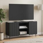 vidaXL Meuble TV Noir 102 x 34 5 x 52 cm Bois d'ingénierie