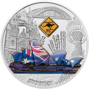Pièce de monnaie en Argent 5 Dollars g 93.3 (3 oz) Millésime 2025 Journey Around the World SYDNEY