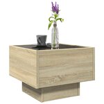 vidaXL Table d'appoint et LED chêne sonoma 40x40x30 cm bois ingénierie