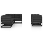 vidaXL Salon de jardin 7 Pièces avec coussins Bois de pin massif