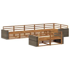 vidaXL Ensemble de canapés d'extérieur 8 pc Naturel