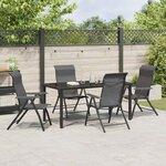 vidaXL Ensemble de salle à manger pour jardin 5 Pièces Gris Poly rotin