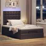 VidaXL Cadre de lit ottoman avec matelas marron foncé 120x190 cm tissu