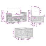 vidaXL Ensemble de canapé de jardin 4 Pièces Noir et blanc crème