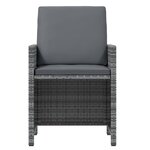 vidaXL Ensemble à manger de jardin coussins 15 Pièces Résine tressée Gris