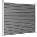 vidaXL Ensemble de panneau de clôture WPC 353x146 cm Gris