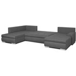 Canapé d'angle panoramique convertible - 7 places - INDIAN - Tissu 100  polyester - Gris - 360 x 228 cm