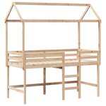 vidaXL Lit superposé et échelle et toit 90x200 cm bois de pin massif
