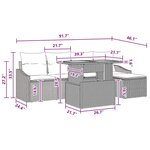 vidaXL Ensemble de canapé de jardin 6 Pièces Gris Poly rotin