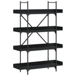 vidaXL Bibliothèque à 4 niveaux noir 100x33x145 5 cm bois d'ingénierie