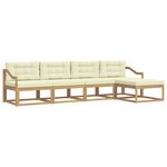 vidaXL Ensemble de canapés d'extérieur 4 Pièces Blanc et crème Polyester