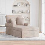 vidaXL Chaise lounge avec jupe Beige 157 x 91 x 91 cm ARES