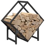 vidaXL Portant de bois chauffage noir 50x25x50 cm