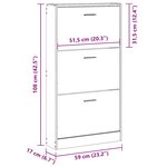 vidaXL Meuble à chaussures Blanc 59x17x108 cm Bois d'ingénierie